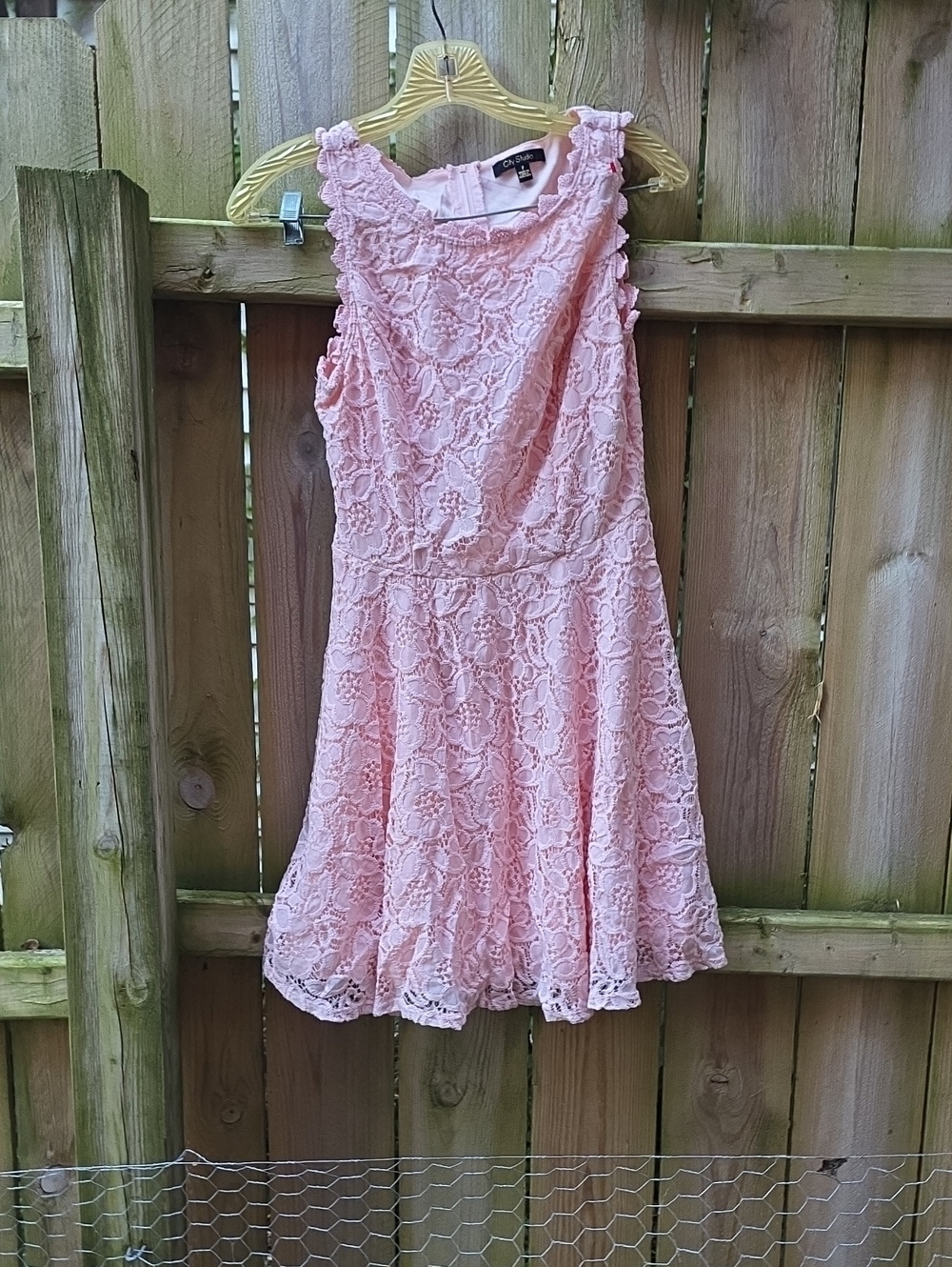 Pink Lace Fit & Flare Dress